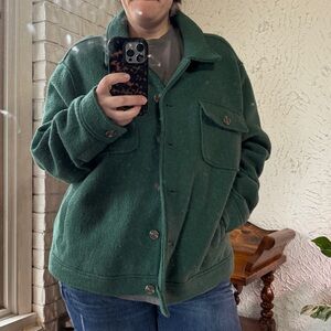 Joie Green Fleece Shacket Jacket 3X Oversized
